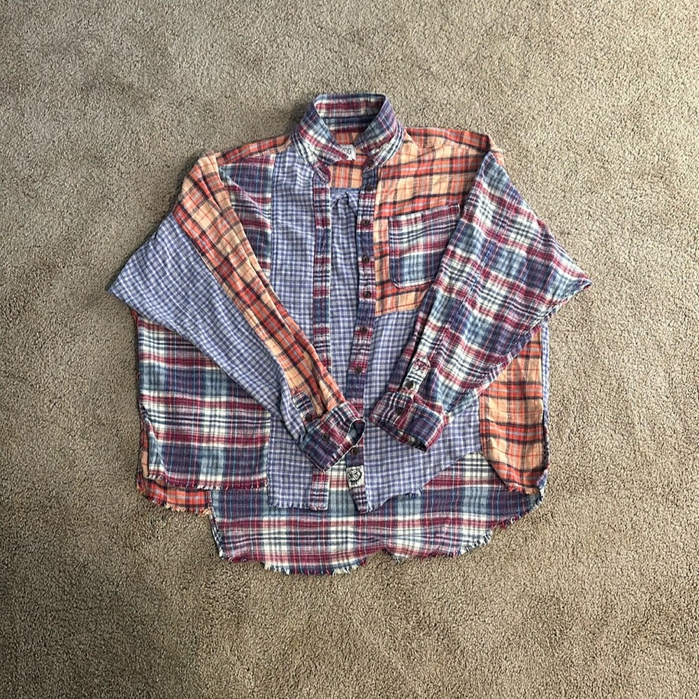 BDG patchwork oversized flannel / coverup